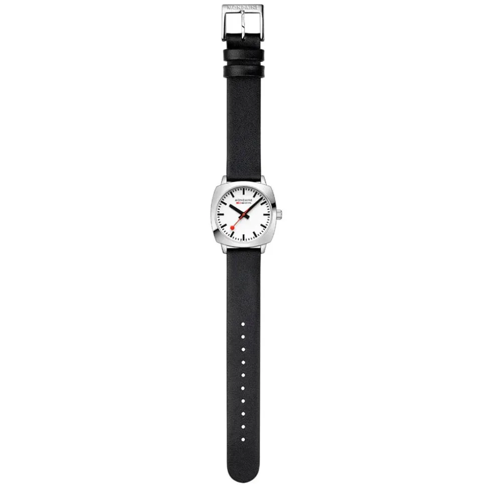 Mondaine | Petite Cushion 31mm Black Vegan Leather | MSL.31110.LBV