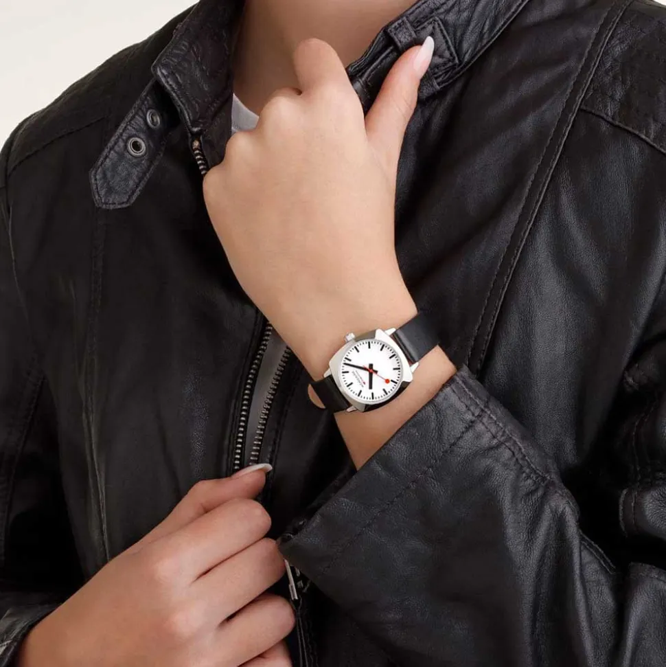 Mondaine | Petite Cushion 31mm Black Vegan Leather | MSL.31110.LBV