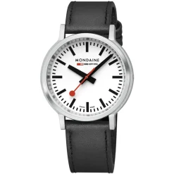 Mondaine | Stop2Go 41mm White Dial Black Strap | MST.4101B.LBV.2SE