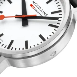 Mondaine | Stop2Go 41mm White Dial Black Strap | MST.4101B.LBV.2SE