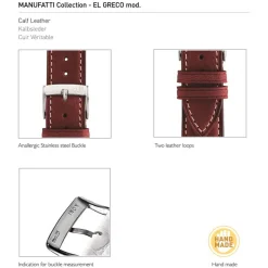 Morellato | El Greco Burgundy Handmade Rustic Calfskin Strap | A01X5439B71081