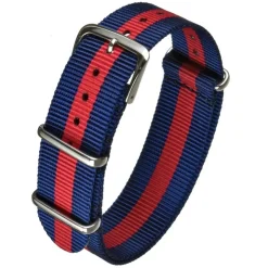 NATO Blue and Red Striped Nylon Watch Strap MOD9