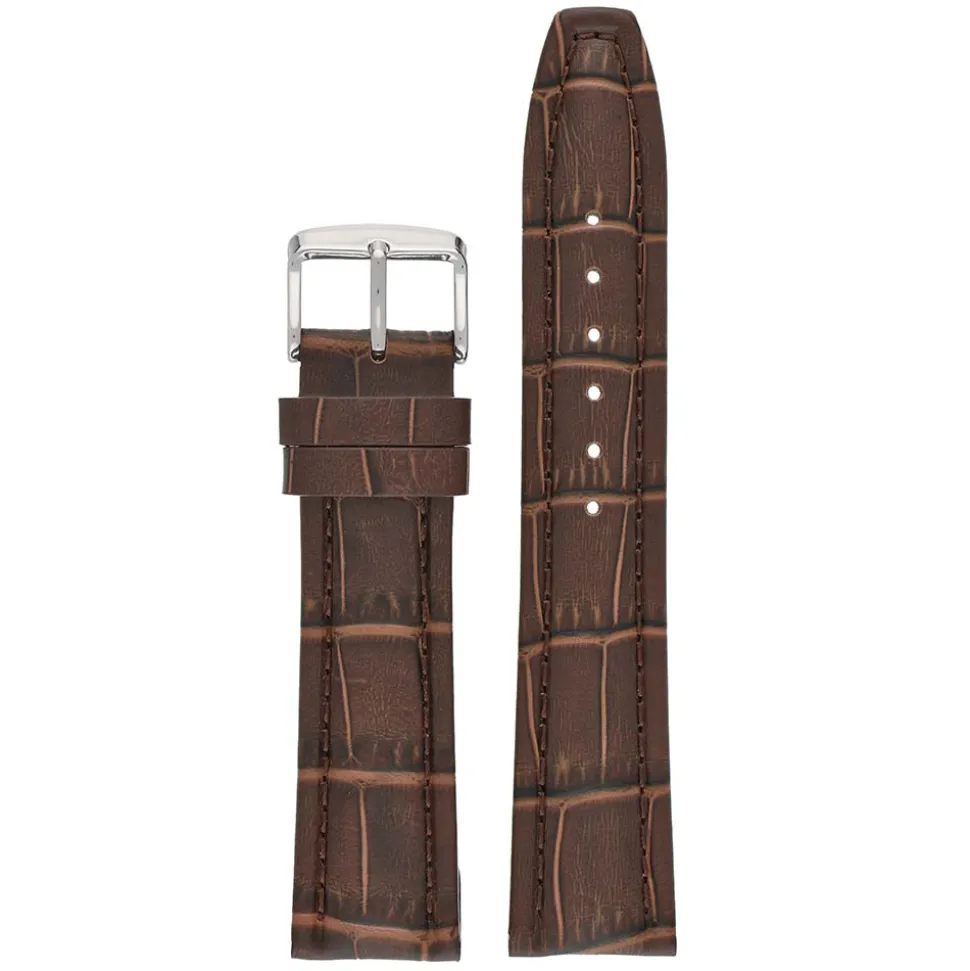 Newton | Brown Matt Alligator Grain Padded Strap | WH875