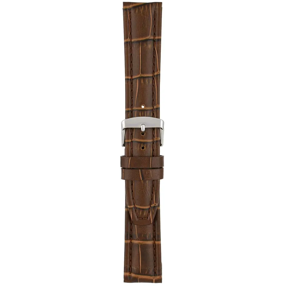 Newton | Brown Matt Alligator Grain Padded Strap | WH875