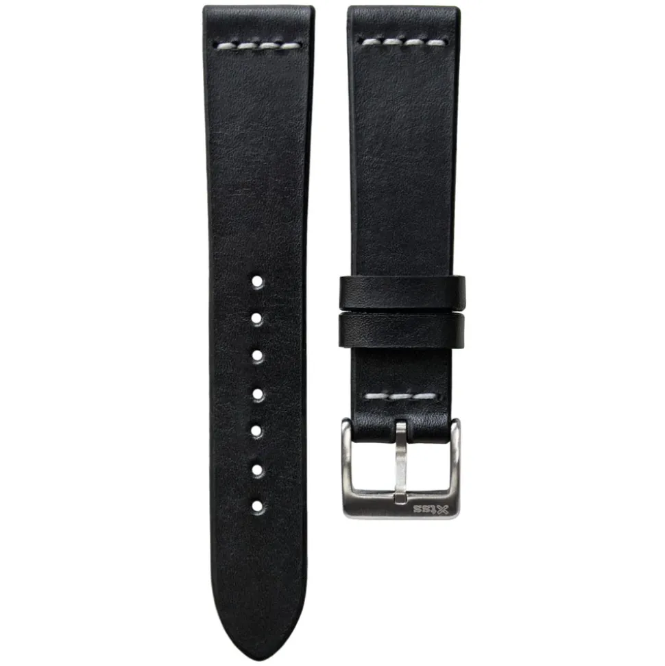 Norton | Handmade Cross Stitch Black Leather Strap | TS.CS.BLK