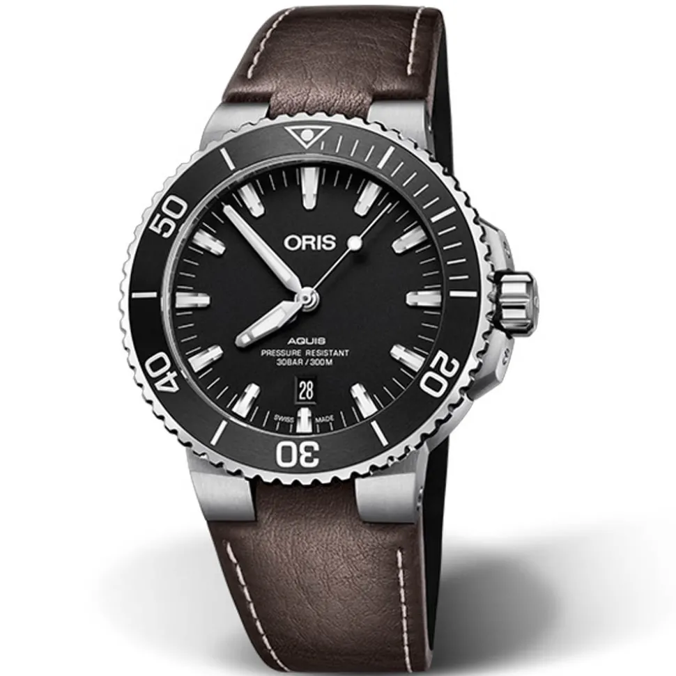 Oris | Brown Leather Aquis Strap 24mm Complete for models 7730, 7743 | 07 5 24 10EB