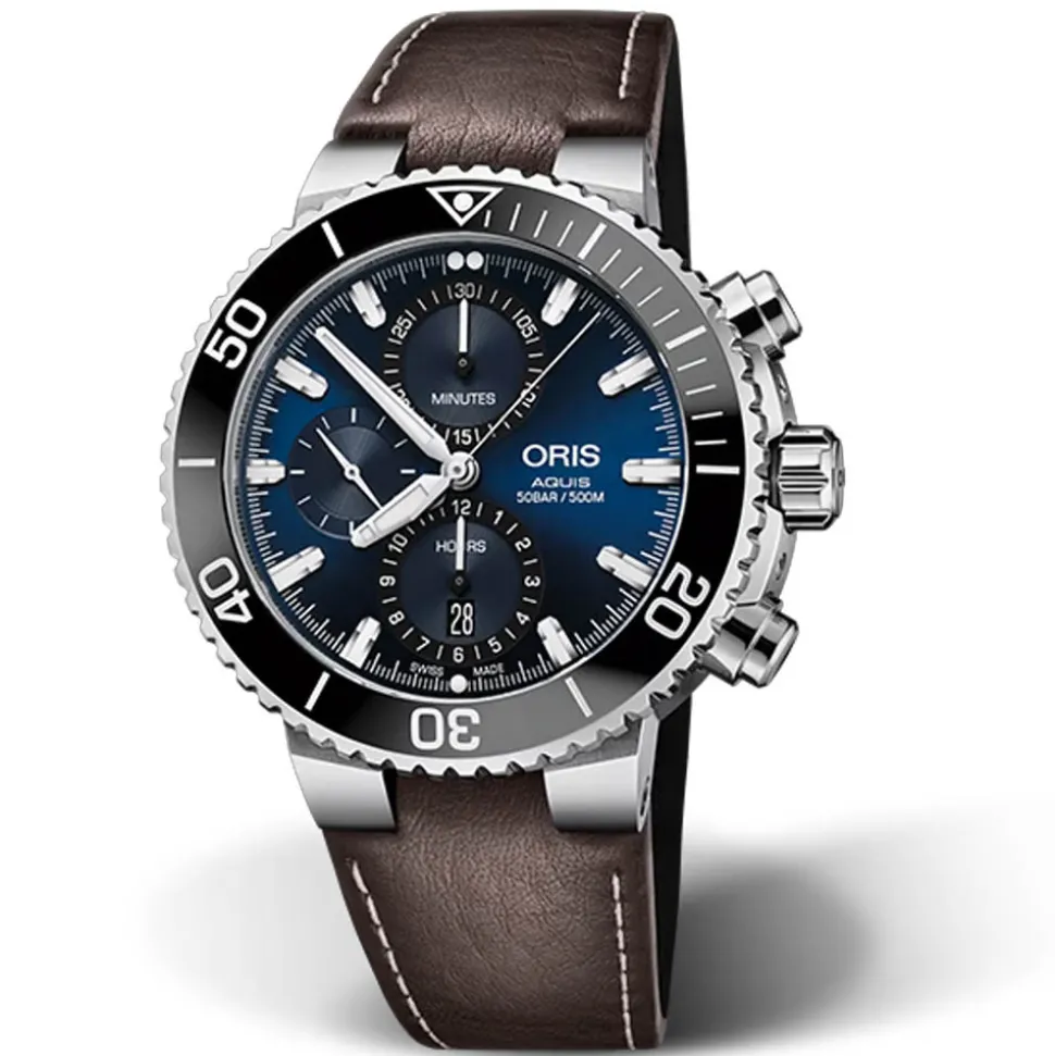 Oris | Brown Leather Aquis Strap 24mm Complete for models 7730, 7743 | 07 5 24 10EB