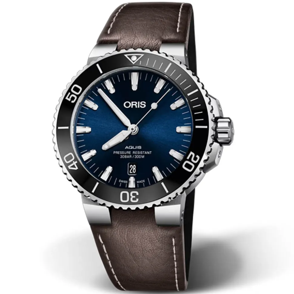 Oris | Brown Leather Aquis Strap 24mm Complete for models 7730, 7743 | 07 5 24 10EB