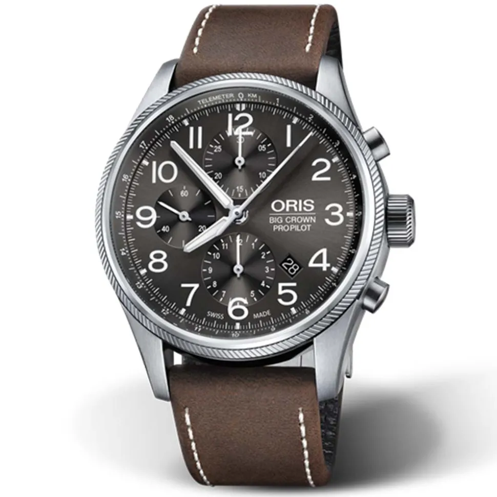 Oris | Dark Brown Leather ProPilot Strap 22mm for model 7698 | 07 5 22 05FC