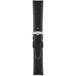 OXFORD Black Alligator Grain Leather Watch Strap WH600