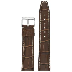 OXFORD Brown Alligator Grain Leather Watch Strap WH605