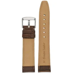 OXFORD Brown Alligator Grain Leather Watch Strap WH605