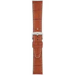 OXFORD Tan Alligator Grain Leather Watch Strap WH601