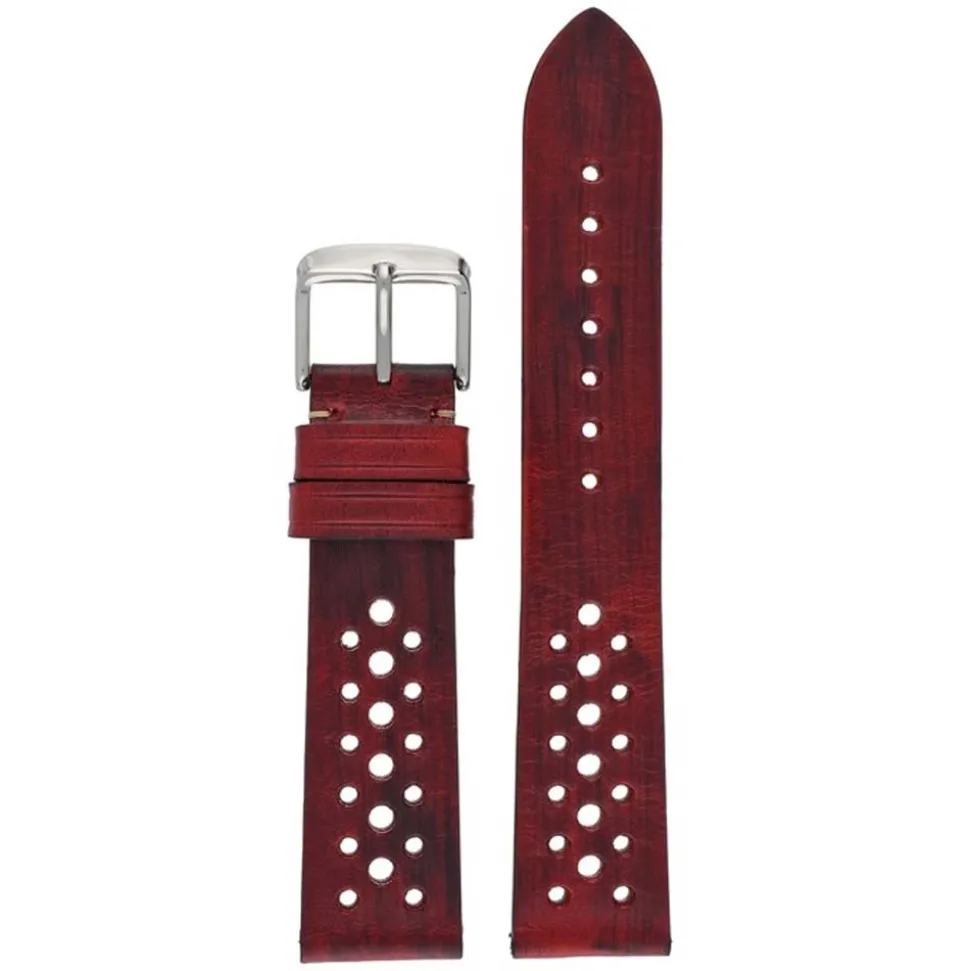 Pembrey | Red Rustic Perforated Strap | WH957