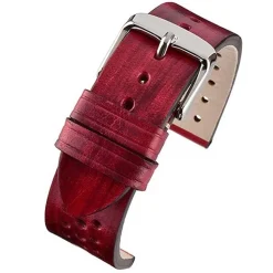 Pembrey | Red Rustic Perforated Strap | WH957