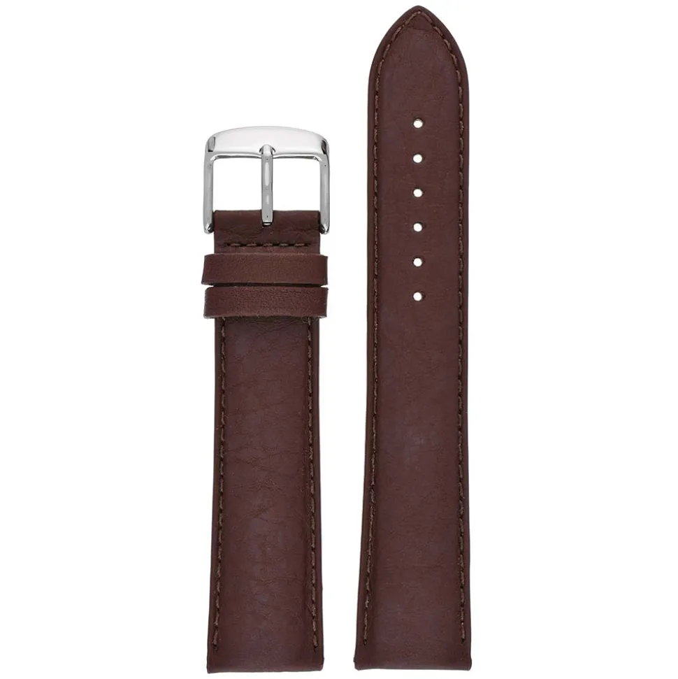 PRESTON Brown Vintage Style Leather Padded Watch Strap WH901