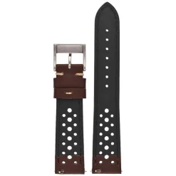 RACING Brown Perforated Italian Leather Quick Release Watch Strap WR105