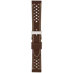 RACING Brown Perforated Italian Leather Quick Release Watch Strap WR105