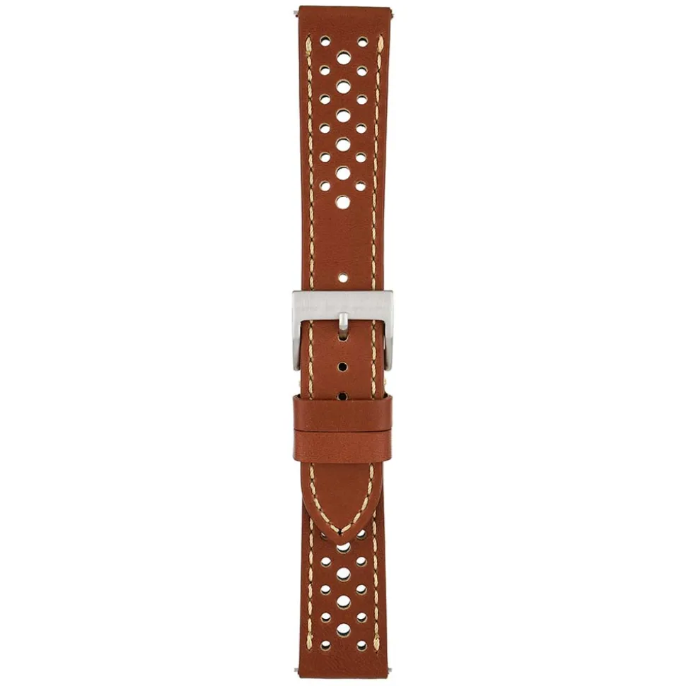 RACING Tan Perforated Italian Leather Quick Release Watch Strap WR101