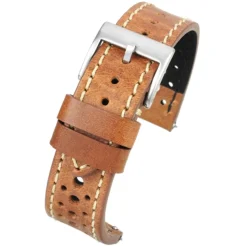 RACING Tan Perforated Italian Leather Quick Release Watch Strap WR101