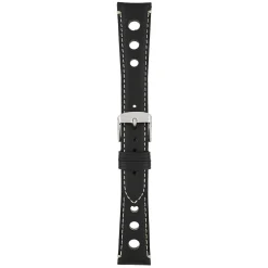 RALLY Black Rally Style Leather Watch Strap WH620