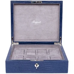 RAPPORT – Brompton Eight Watch Box in Blue Leather L266