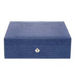 RAPPORT – Brompton Eight Watch Box in Blue Leather L266