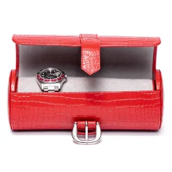 RAPPORT – Brompton Three Watch Travel Roll in Red Leather D167