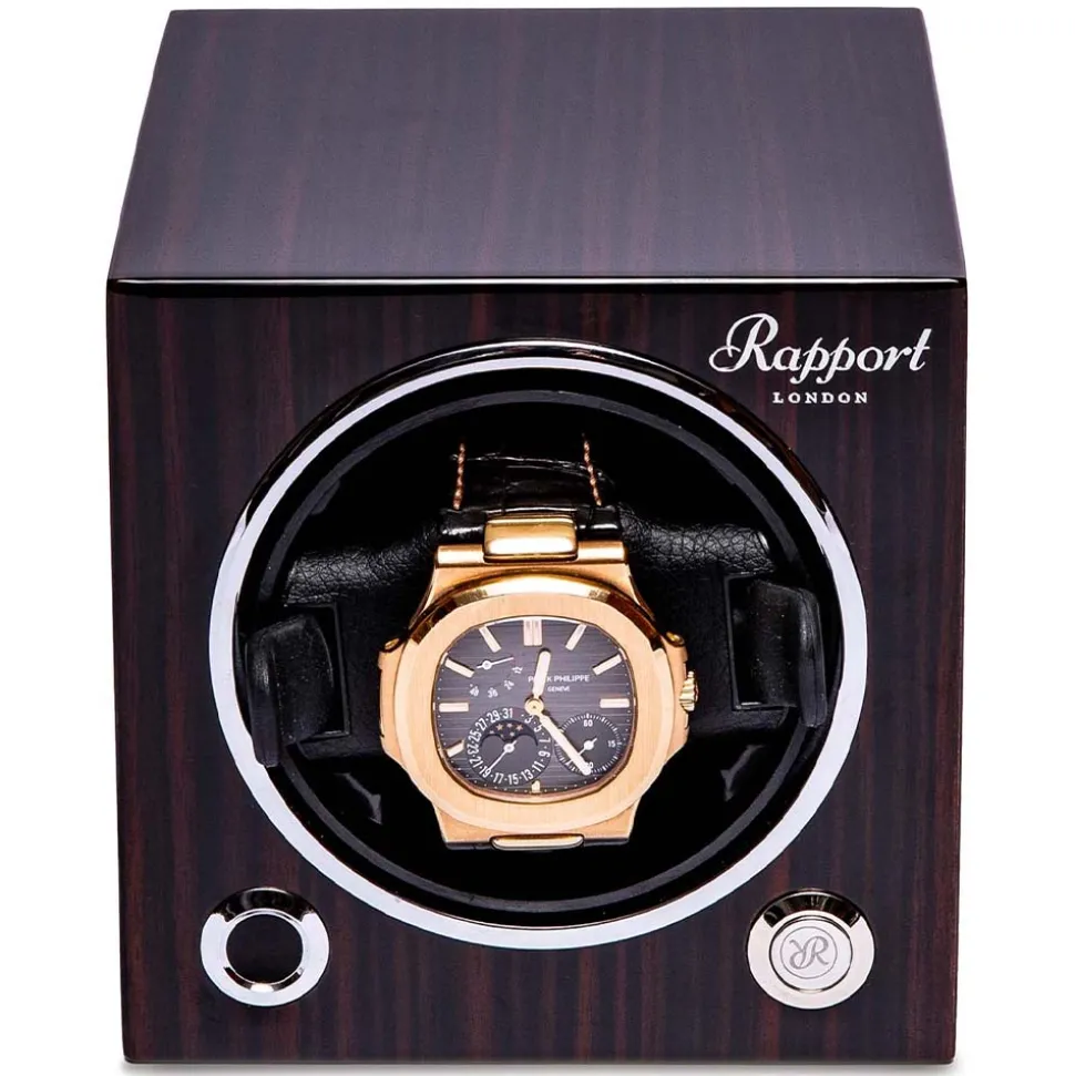 Rapport | Evo Cube Single Watch Winder Macassar Wood | EVO51