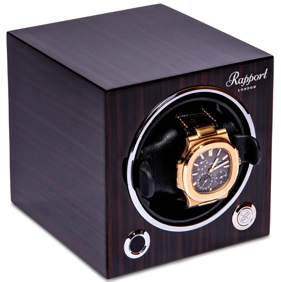 Rapport | Evo Cube Single Watch Winder Macassar Wood | EVO51