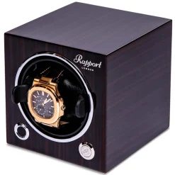 Rapport | Evo Cube Single Watch Winder Macassar Wood | EVO51