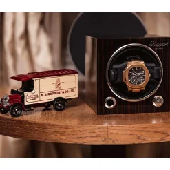 Rapport | Evo Cube Single Watch Winder Macassar Wood | EVO51