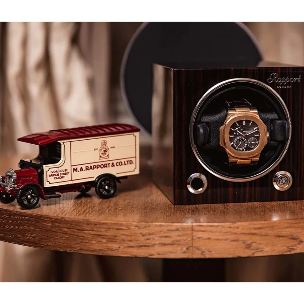 Rapport | Evo Cube Single Watch Winder Macassar Wood | EVO51