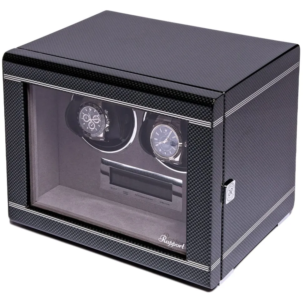 RAPPORT – Formula Duo Watch Winder Black Carbon Fibre W562