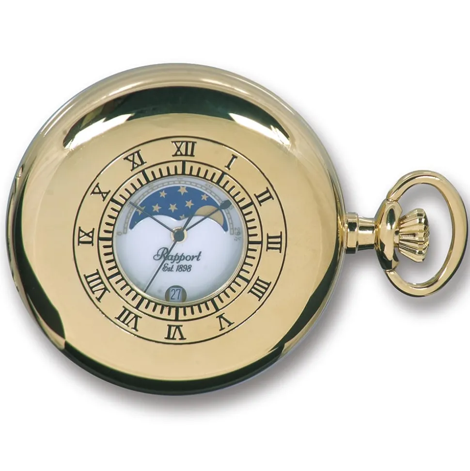 RAPPORT | Half Hunter Gold Plated Quartz Pocket Watch | PW80