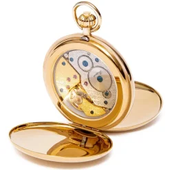 Rapport | Mechanical Double Hunter Pocket Watch Gold | PW60