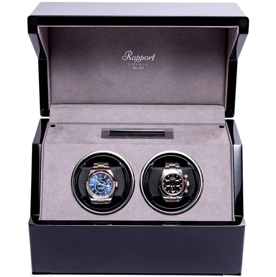 RAPPORT – Perpetua III Duo Watch Winder in Ebony Black W572