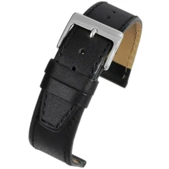 Richmond | Extra Long Black Stitched Calf Leather Watch Strap | WX100S