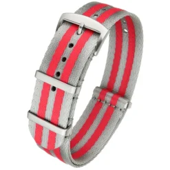 Seatbelt | Nylon Military Watch Strap Grey/Red | MOD34
