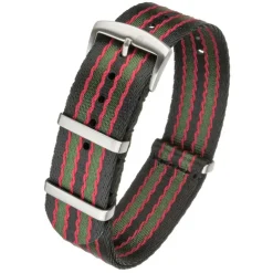 Seatbelt | Nylon Military Watch Strap Black/Red/Green | MOD35