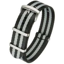 Seatbelt | Nylon Military Watch Strap Black/Grey | MOD31