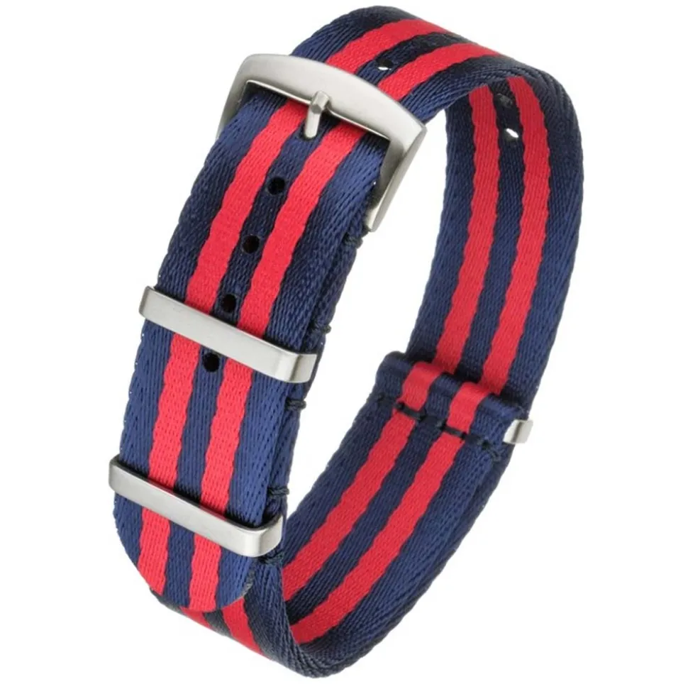Seatbelt | Nylon Military Watch Strap Navy/Red | MOD33