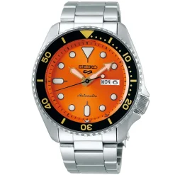 SEIKO – Seiko 5 Sports Automatic Orange Dial Bracelet Watch SRPD59K1