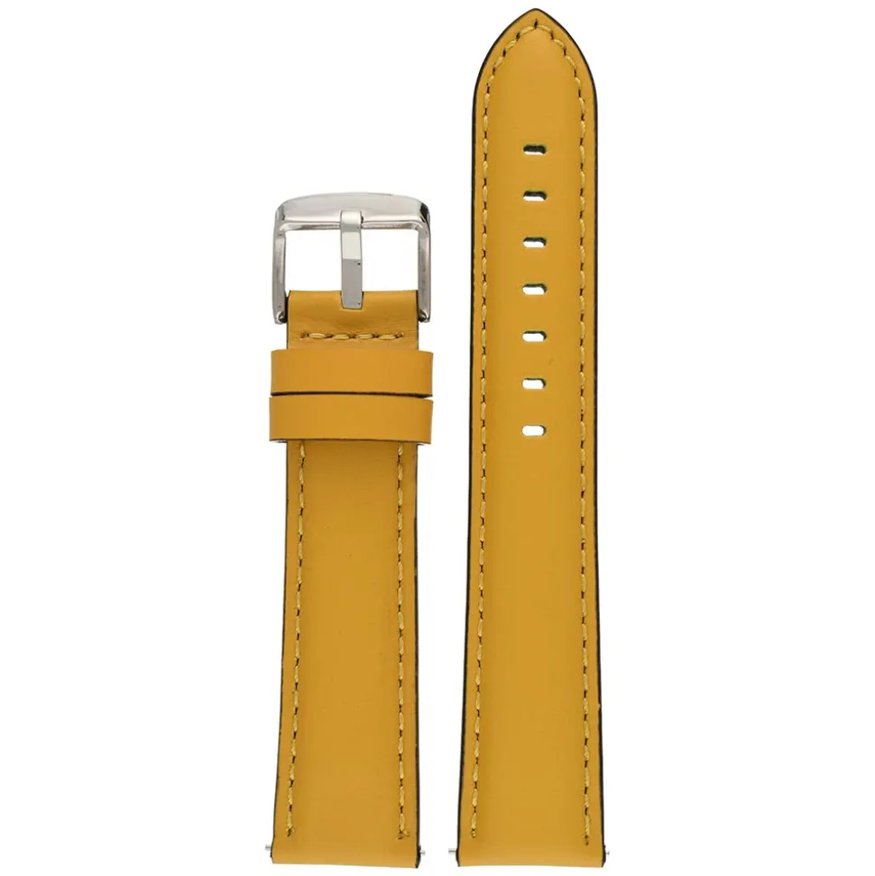 SOHO Yellow Water Resistant Quick Release Leather Watch Strap WH681Q