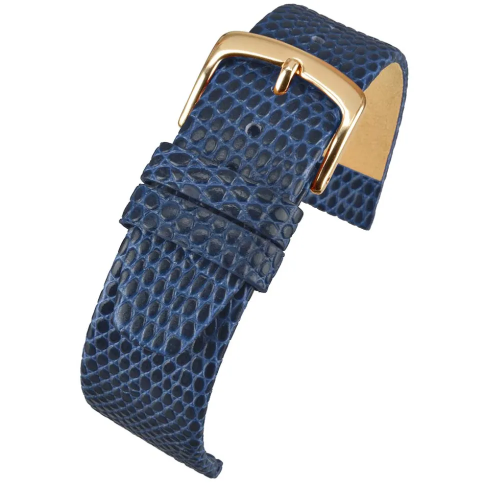 STRATFORD Blue Lizard Grain Leather Watch Strap W403