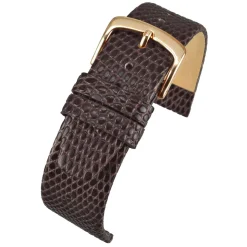 STRATFORD Brown Lizard Grain Leather Watch Strap W401