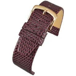 STRATFORD Burgundy Lizard Grain Leather Watch Strap W402