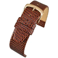 STRATFORD Tan Lizard Grain Leather Watch Strap W405