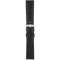 TODD Black Ostrich Grain Leather Watch Strap WH1010