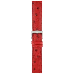 TODD Red Ostrich Grain Leather Watch Strap WH1017